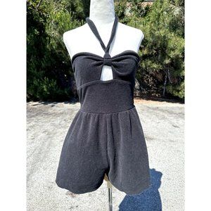 Wild Fable Romper Women Size Small Black Halter Neck Sleeveless Key hole Beach